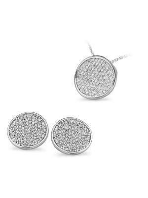 Argent Set: Collier-Pendentif + Boucles d'oreilles SET-5086