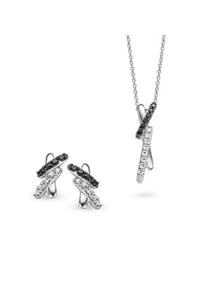 Argent Set: Collier-Pendentif + Boucles d'oreilles SET-5101