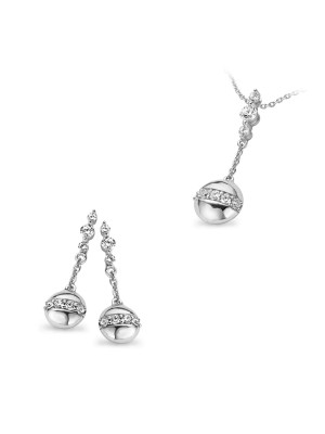 Argent Set: Collier-Pendentif + Boucles d'oreilles SET-5108