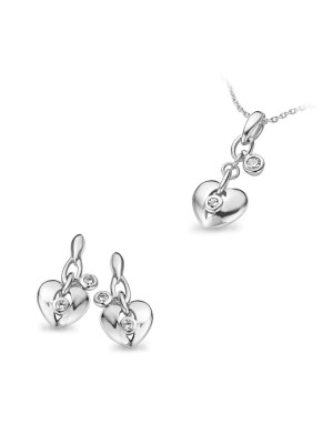 Argent Set: Collier-Pendentif + Boucles d'oreilles SET-5121