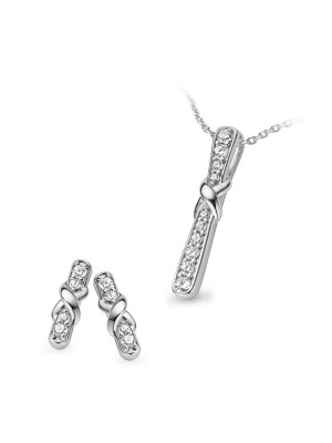 Argent Set: Collier-Pendentif + Boucles d'oreilles SET-5128