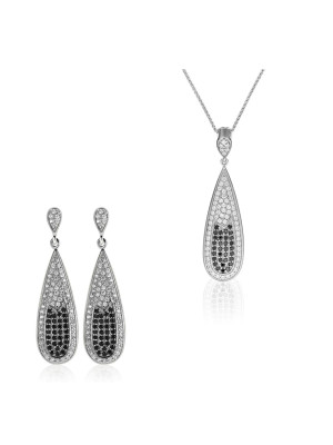 Argent Set: Collier-Pendentif + Boucles d'oreilles SET-5176