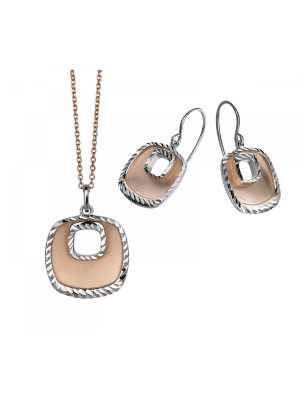 Argent Set: Collier-Pendentif + Boucles d'oreilles SET-5188