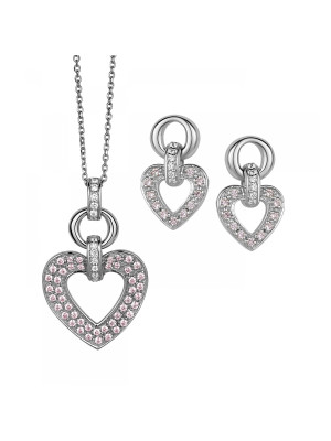 Argent Set: Collier-Pendentif + Boucles d'oreilles SET-5212