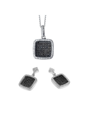 Argent Set: Collier-Pendentif + Boucles d'oreilles SET-5231