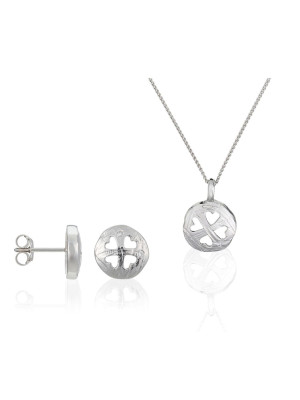 Argent Set: Collier-Pendentif + Boucles d'oreilles SET-5234