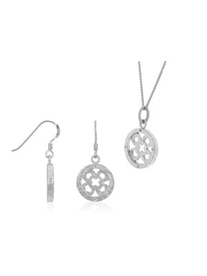 Argent Set: Collier-Pendentif + Boucles d'oreilles SET-5251