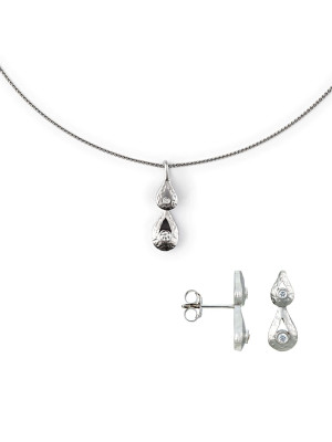 Argent Set: Collier-Pendentif + Boucles d'oreilles SET-5253