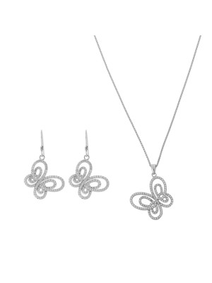 Argent Set: Collier-Pendentif + Boucles d'oreilles SET-5264