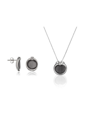 Argent Set: Collier-Pendentif + Boucles d'oreilles SET-5900