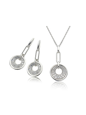 Argent Set: Collier-Pendentif + Boucles d'oreilles SET-5961