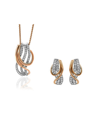 Elsia  Argent Set: Collier-Pendentif + Boucles d'oreilles SET-7027