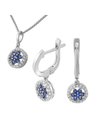 Erina Argent Set: Collier-Pendentif + Boucles d'oreilles SET-7047