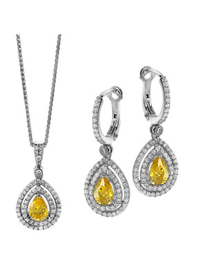 Ellen Argent Set: Collier-Pendentif + Boucles d'oreilles SET-7048