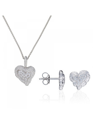 Hazel Argent Set: Collier-Pendentif + Boucles d'oreilles SET-7082