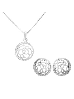 Blair Argent Set: Collier-Pendentif + Boucles d'oreilles SET-7089