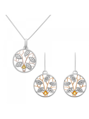 Oceane Argent Set: Collier-Pendentif + Boucles d'oreilles SET-7090/1