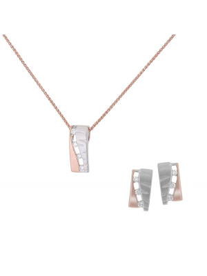 Lova Argent Set: Collier-Pendentif + Boucles d'oreilles SET-7093