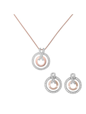 Azalea Argent Set: Collier-Pendentif + Boucles d'oreilles SET-7095/1