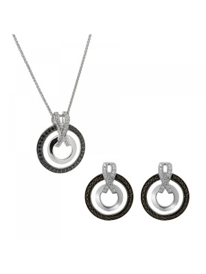 Azalea Argent Set: Collier-Pendentif + Boucles d'oreilles SET-7095/2