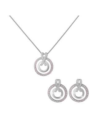 Azalea Argent Set: Collier-Pendentif + Boucles d'oreilles SET-7095