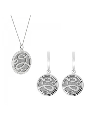 Serena Argent Set: Collier-Pendentif + Boucles d'oreilles SET-7096