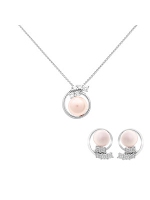 Alanna Argent Set: Collier-Pendentif + Boucles d'oreilles SET-7117