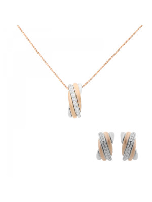 Joline Argent Set: Collier-Pendentif + Boucles d'oreilles SET-7118