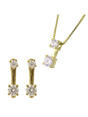 Lykke Argent Set: Collier-Pendentif + Boucles d'oreilles SET-7128/G