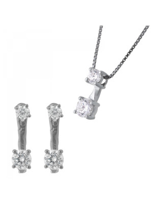 Lykke Argent Set: Collier-Pendentif + Boucles d'oreilles SET-7128