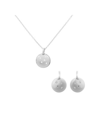 Linn Argent Set: Collier-Pendentif + Boucles d'oreilles SET-7130