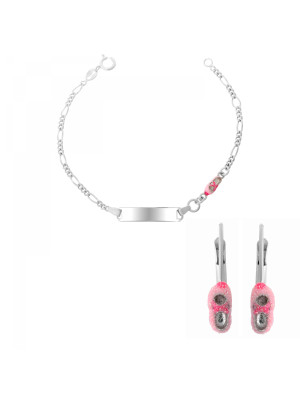 Megane Argent Set: Bracelet + boucle d'oreille SET-7136