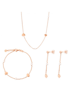 Nahara Argent Set: Collier + Bracelet + Boucles d'oreilles SET-7378