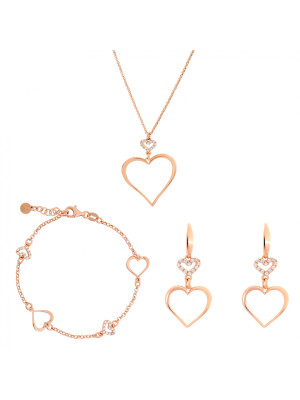 Alfina Argent Set: Collier + Bracelet + Boucles d'oreilles SET-7383