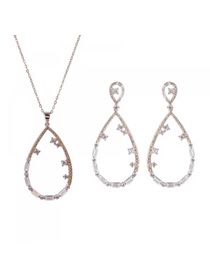 Islia Argent Set: Necklace + Earrings SET-7423/RG