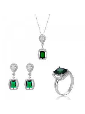 Enora Argent Set: Necklace + Earrings + Ring SET-7426/EM