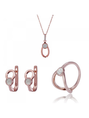 Gigi Argent Set: Necklace + Earrings + Ring SET-7439