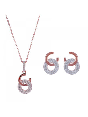 Carleen Argent Set: Collier-Pendentif + Boucles d'oreilles SET-7440