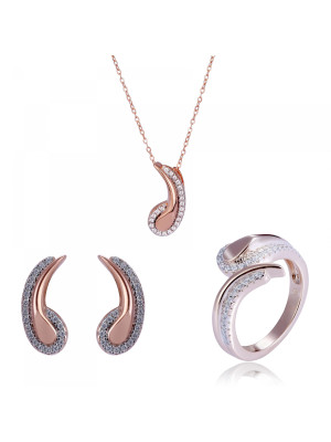 Tilou Argent Set: Necklace + Earrings + Ring SET-7441