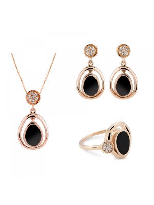 Alda Argent Set: Necklace + Earrings + Ring SET-7470