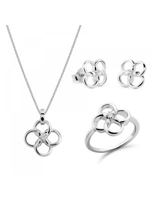 Aida Argent Set: Necklace + Earrings + Ring SET-7472