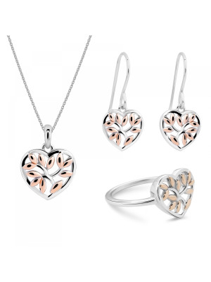 Afia Argent Set: Necklace + Earrings + Ring SET-7474