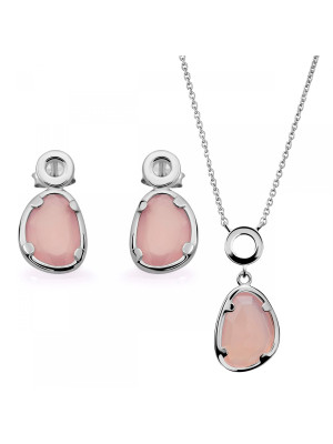 Rivera Argent Set: Necklace + Earrings SET-7480/PC