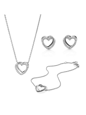 Ariana Argent Set: Bracelet + Earrings + Necklace SET-7482