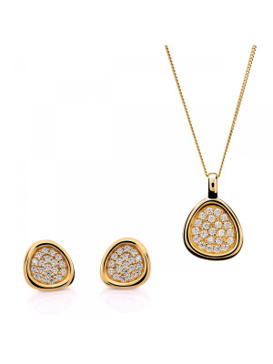 Layla Argent Set: Collier-Pendentif + Boucles d'oreilles SET-7489/G