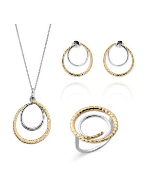 Bastien Argent Set: Necklace + Earrings + Ring SET-7499