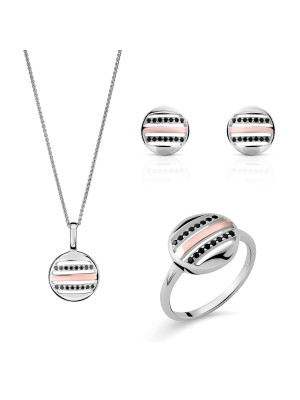 Maxwell Argent Set: Necklace + Earrings + Ring SET-7501