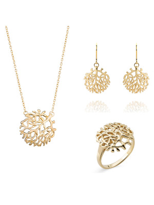 Flavie Argent Set: Necklace + Earrings + Ring SET-7502/G