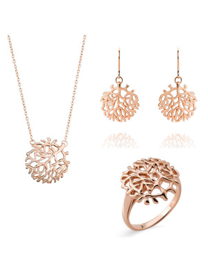 Flavie Argent Set: Necklace + Earrings + Ring SET-7502/RG