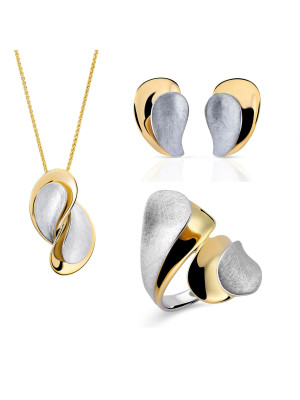 Ameliana Argent Set: Necklace + Earrings + Ring SET-7508